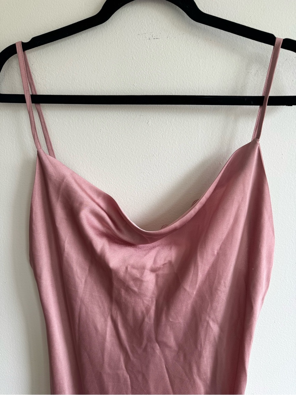 Paper Heart Pink Satin Slip Dress Cowl Neck Midi Dress Medium - Picture 4 of 11